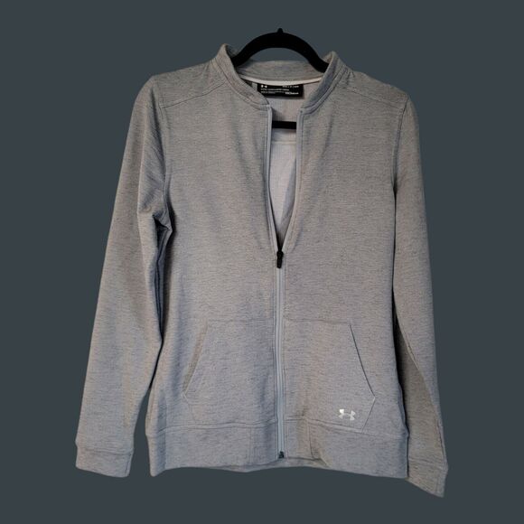 UNDER ARMOUR Golf Jacket Cold Gear Full Zip Gray Small Petite - Picture 6 of 6